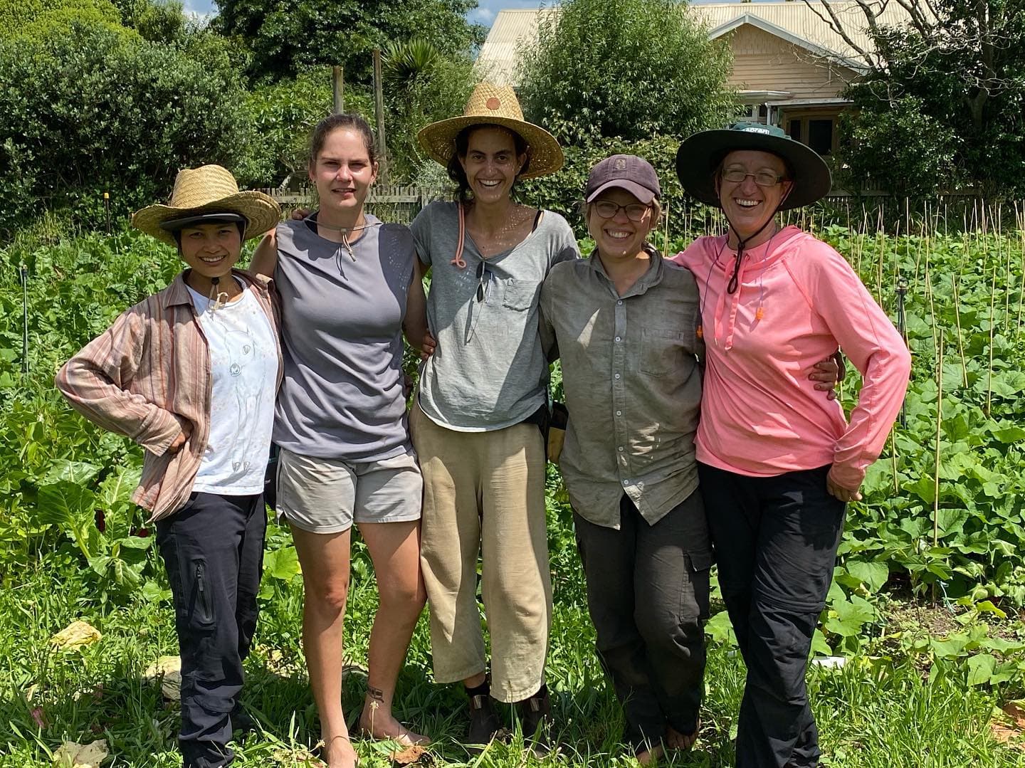 People working in a garden together